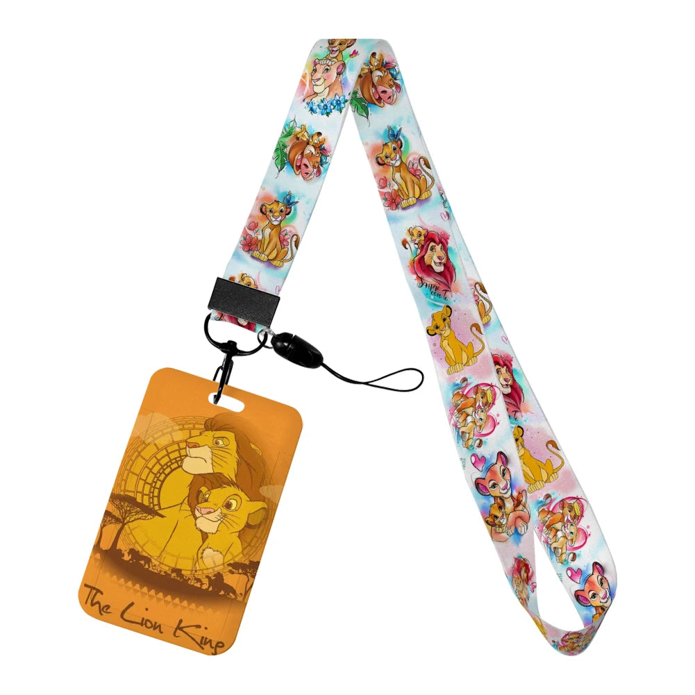 The Lion King Simba Disney Neck Strap Lanyard Movie Boys Card Cover Cartoon Badge Holder ID Card Students Hang Rope Gifts