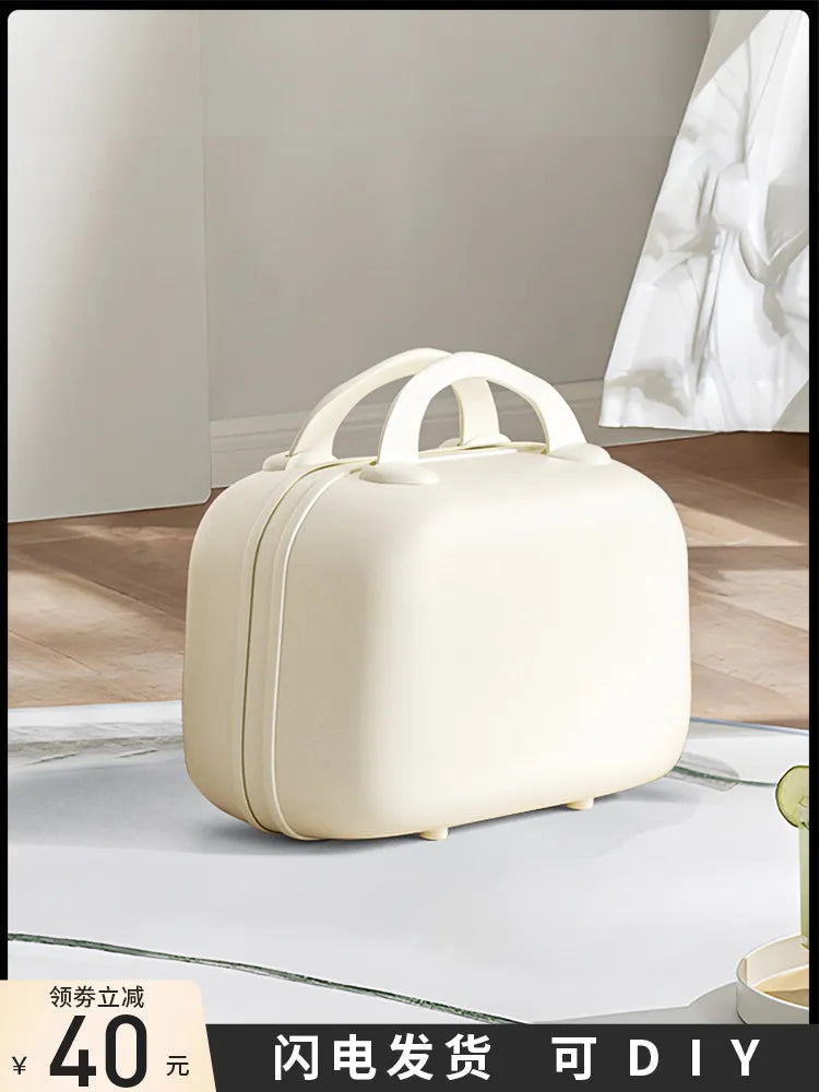 Small Handheld Suitcase Makeup Bag Women's Mini Additional Bag Can Be Hung on Trolley 14-inch Small Case Storage Bag