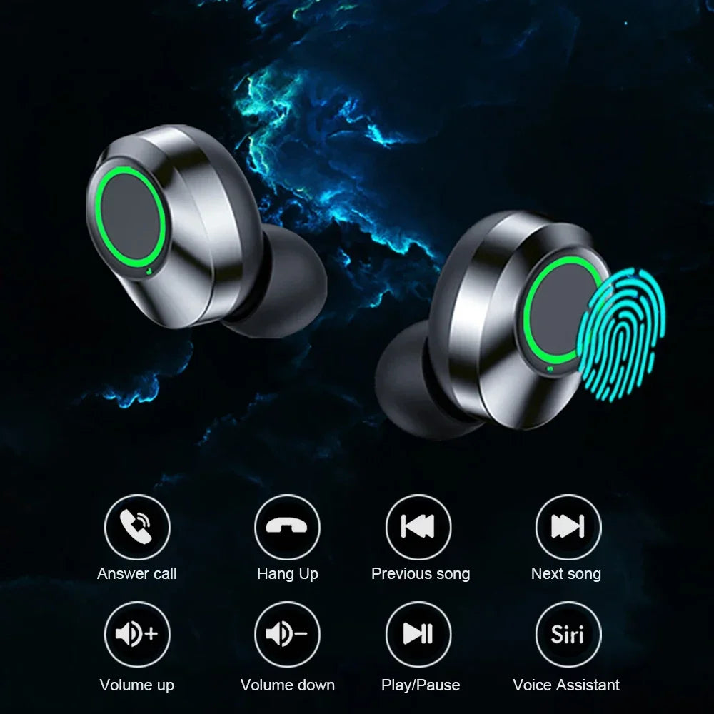 New TWS Sports Wireless Bluetooth Earbuds Led Display for Stereo HiFi Sound Built-in Mic HD Calls & Gaming Earphones