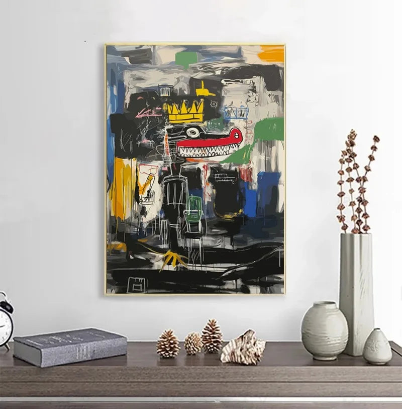 Abstract Figure Portraits Crocodile King Skull Graffiti Art Poster Canvas Painting Print for Living Room Home Decor Cuadros