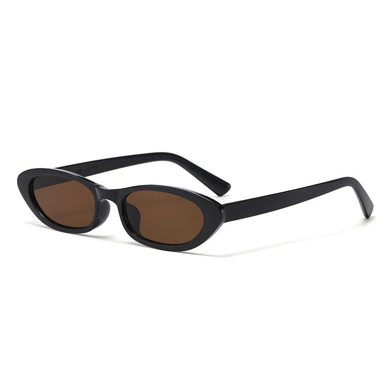 Hiking Eyewear Women's Black Sunglasses Fashion Brand Small Oval Frame Sun Glasses Ladies Retro Oval Eyewear Shade UV400