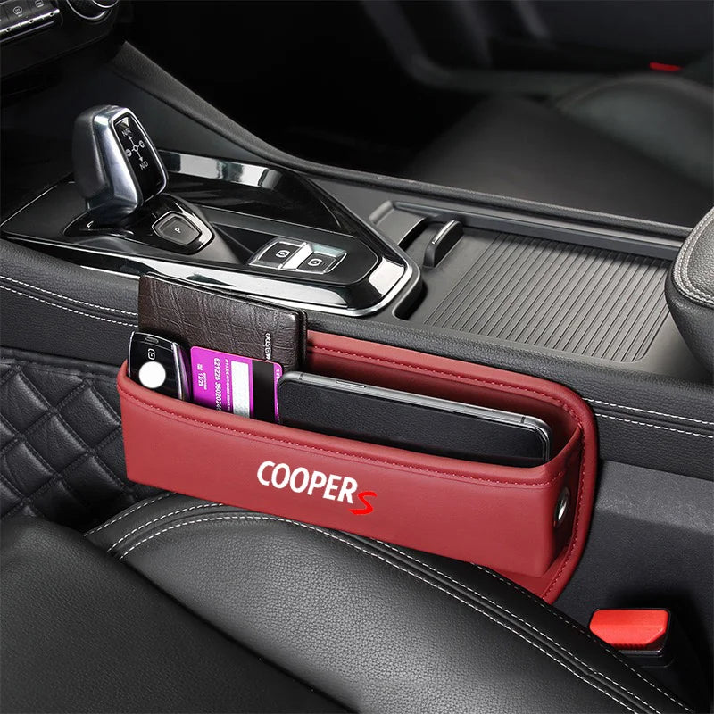 Car Front Seat Slit Catcher Side Seat Gap Filler Organizer Special Seat Crevice Storage Box for Mini Coopers R55 R56 R60 R61 F54