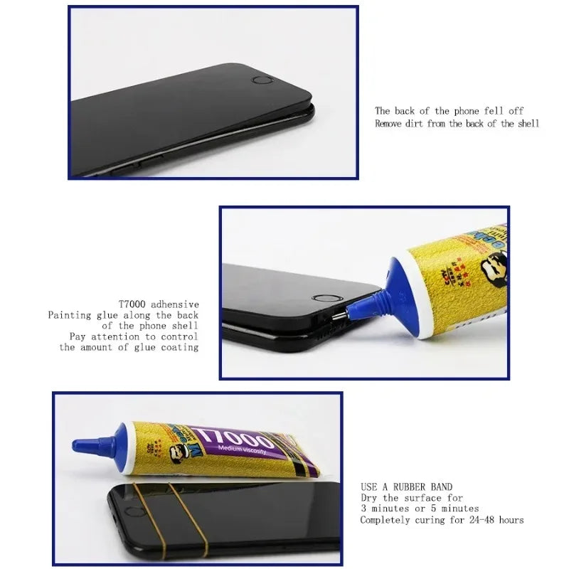 T7000 Black Multi-purpose Adhesive Glue 110ml Mechanic Medium Viscosity for Phone Repair Fabric Leather Crafts