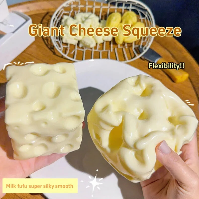Taba Squishy Cheese Cube Stress Ball Shapeable Squeeze Ball Non Rebound Sensory Fidget Toys for Kids and Adults Relaxing Gifts