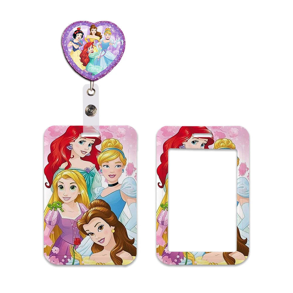 Disney Princess New Arrival Card Holder Student Keychain Girl Bus Metro Protective Case School Card Cover Kid Personalized Gifts