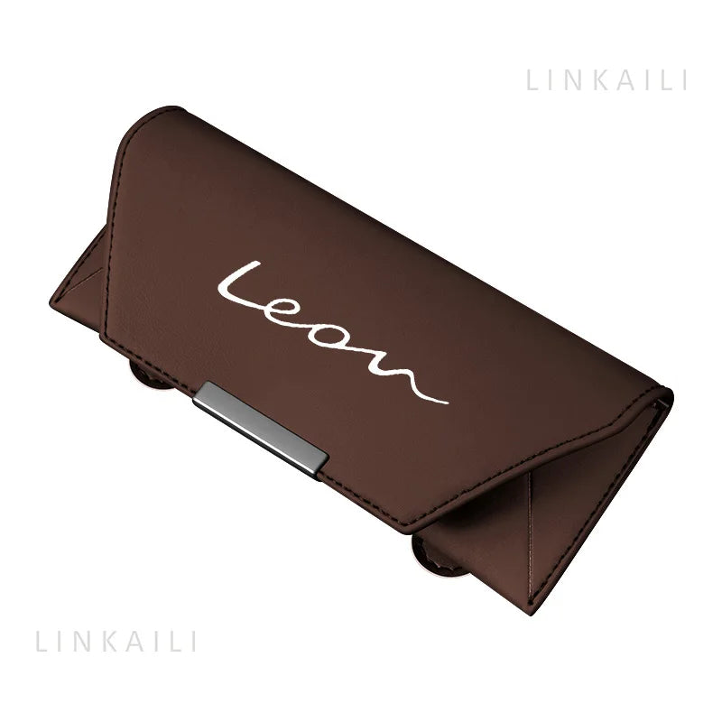 Customized logo car sun visor glasses clip for SEAT leon Arona Ateca IBIZA car owner driving sunglasses storage rack accessories
