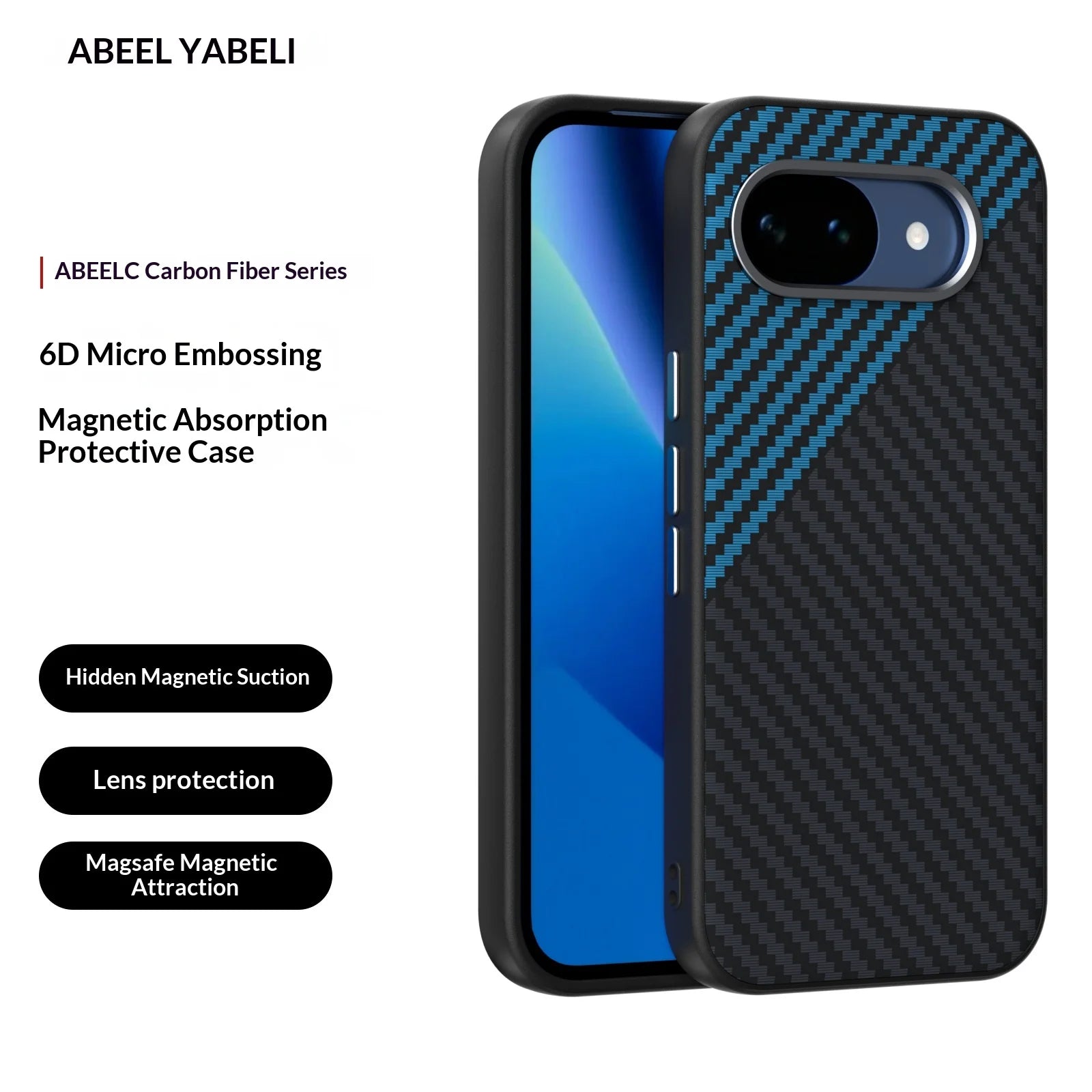 Carbon Fiber Texture Magnetic Case For Google Pixel 10A 10 Pro 10 Pro XL Built-in Magnetic Ring Wireless Charging Shockproof Sli