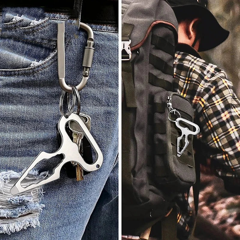 Outdoor EDC Survival Tool, Multifunctional Self-defense Spike,Wrench,Bottle Opener,Keychains for Outdoor,Camping,Hiking,Street