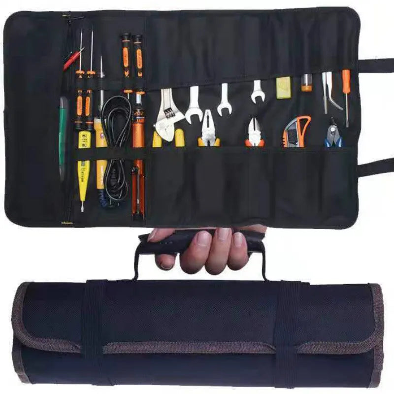 1PC Multi Pocket Oxford Cloth Car Repair Kit Bag Screwdriver Plier Wrench Roll Repairing Tool Storage Bags High Quality WF