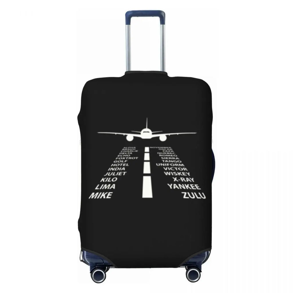 Custom Fashion Airbus Fighter Pilot Luggage Cover Protector Washable Aviation Airplane Travel Suitcase Covers