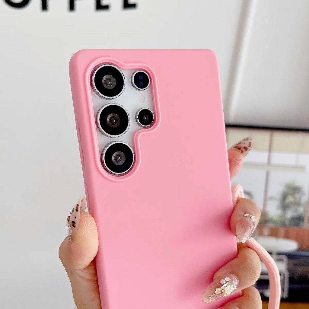 Crossbody Phone Case for Samsung Galaxy S26 Ultra S25FE S24 S23 S22 S21 Plus A56 A16 A36 A26 A17 A07 A57 A37 Silicone Soft Cover
