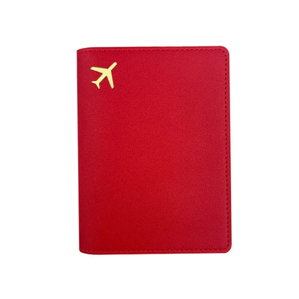 PU Leather Passport Holder Lightweight Waterproof Passport Case Portable Storage Solid Color Passport Protective Cover