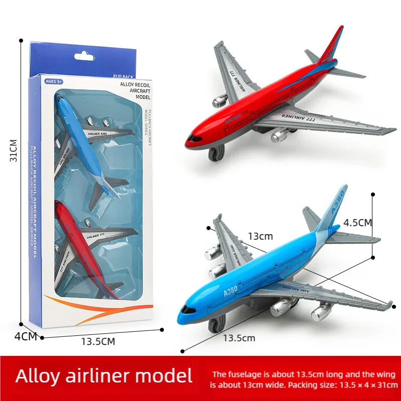 2pc B777 A380 Miniature Airplane Model For Boys Toys Kids Gift Simulation Metal Scale Aircraft Diecast Collectible Toy Aviation