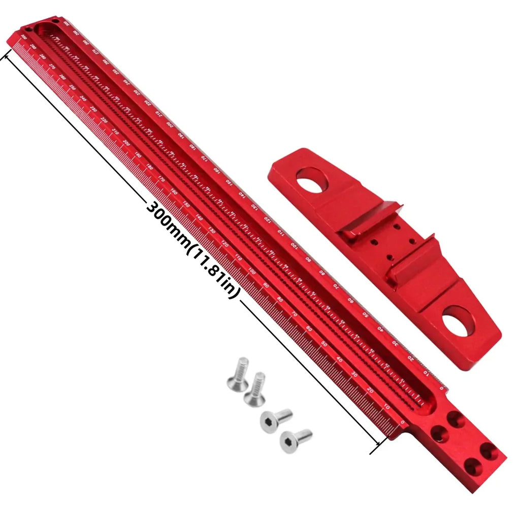 Multifunctional ruler cross hole marking Woodworking marking T-shaped ruler 90 degree line planning tool hole ruler