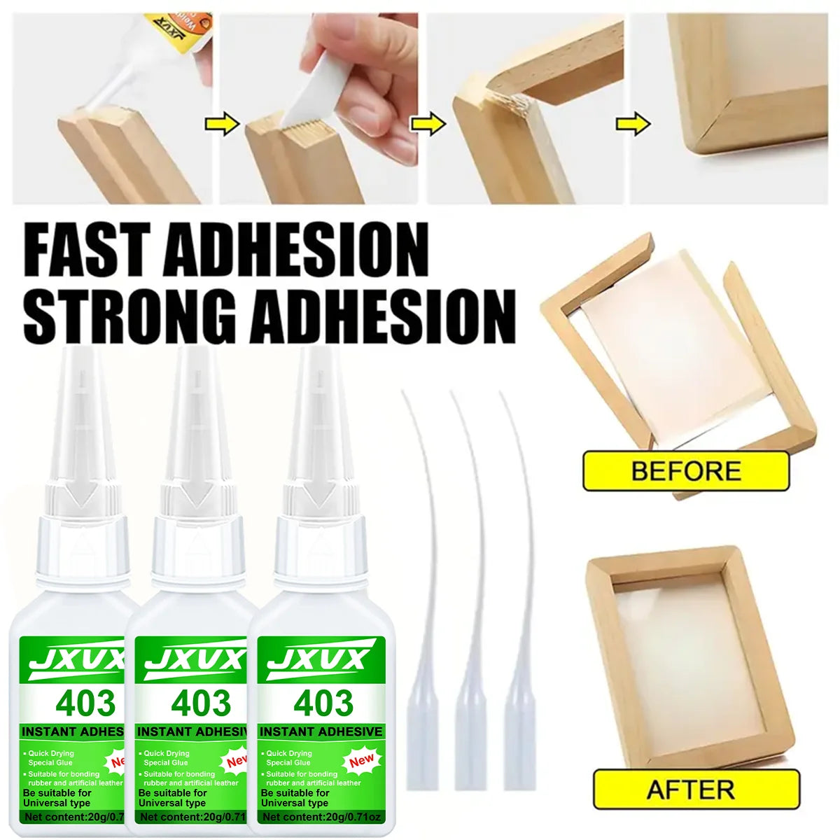 Super Glue All-Purpose Liquid 20g-Transparent fast-drying AC adhesive for metal, plastic, wood, ceramics, glass and DIY restoration, the strongest adhesive for metal and plastic, easy to use.