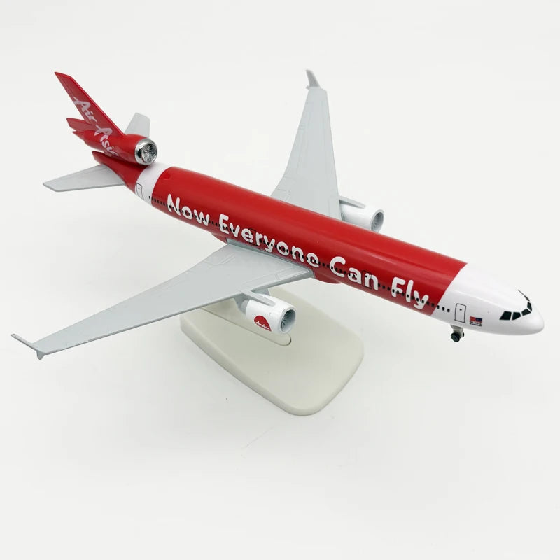 20cm Md11 Plane Model Airasia Md-11 Diecast Airplane Model Metal Scale Aircraft With Stand & Wheel Souvenir Plane Gift