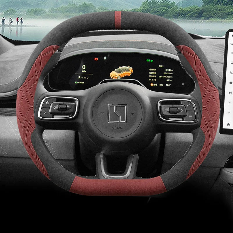 For ZEEKR X 007 001 009 7X 2025 Steering Wheel Cover Suede Interior Modification Short Velvet Winter Car Interior Accessory