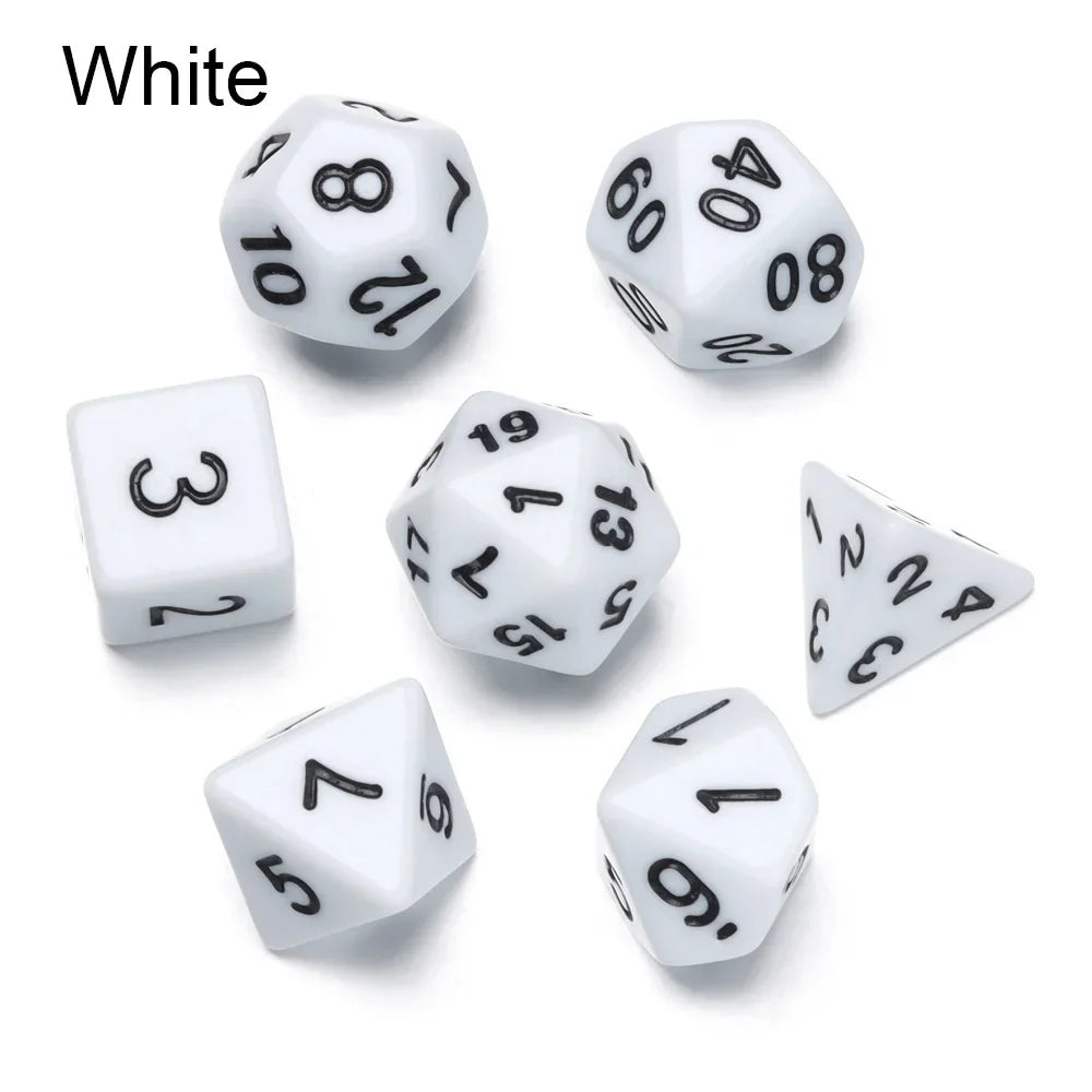 7Pcs/Set Polyhedral Black Dice Set Game Dice For TRPG DND Accessories Polyhedral Dice For Board Card Game Math Games