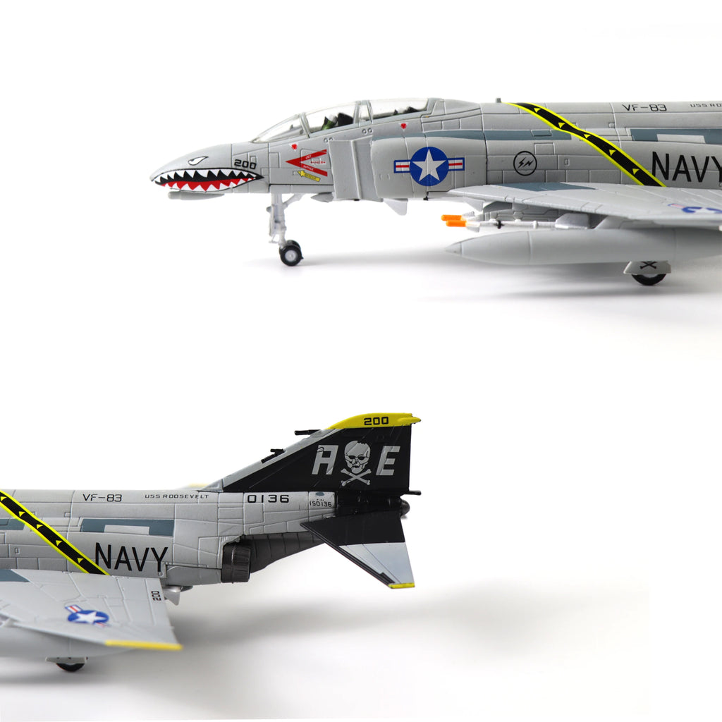 NUOTIE F-4C Phantom 1:100 Scale Model Aircraft Kit Metal Diecast Airplane Model Kit Military Decorations&Gifts (Navy Livery)