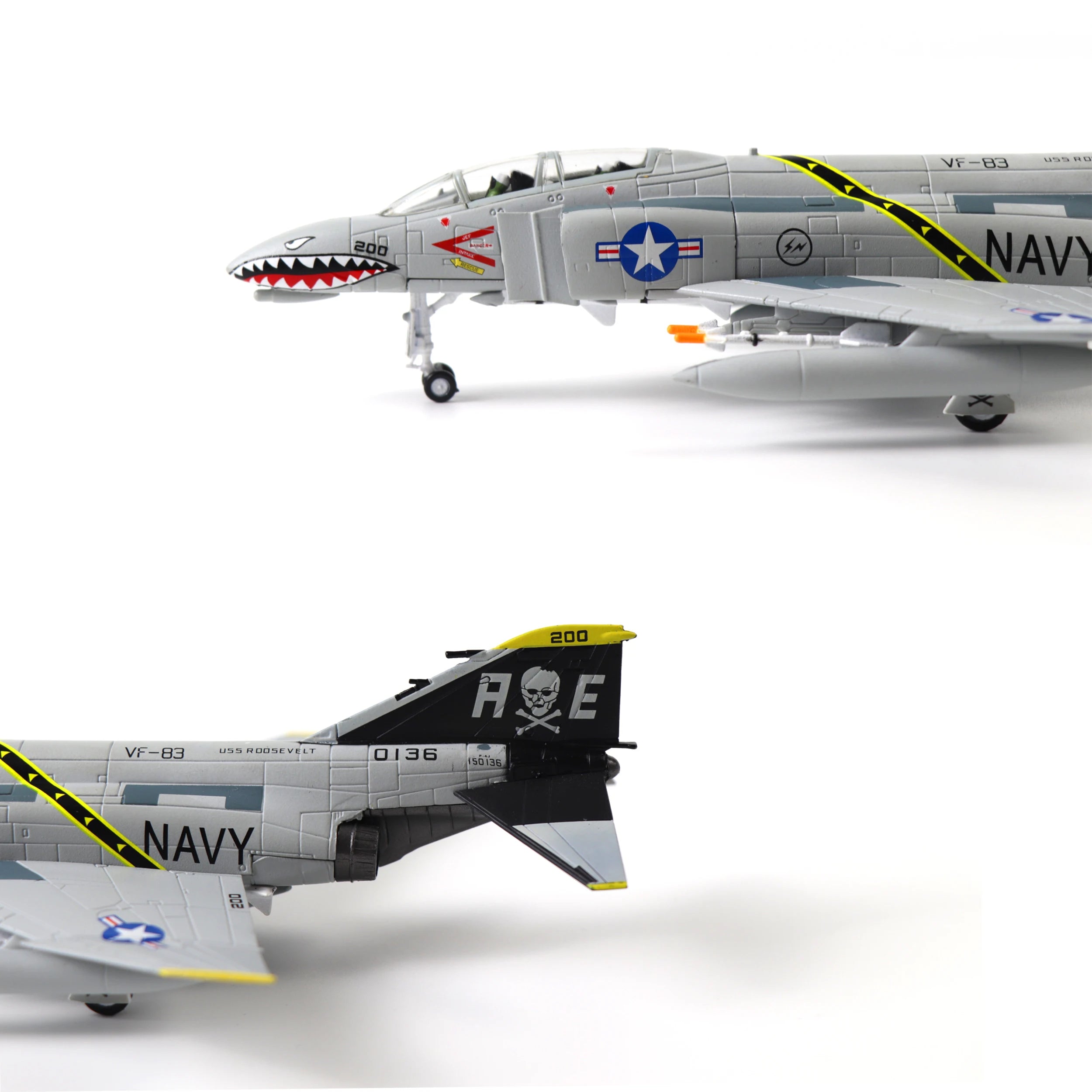 NUOTIE F-4C Phantom 1:100 Scale Model Aircraft Kit Metal Diecast Airplane Model Kit Military Decorations&Gifts (Navy Livery)