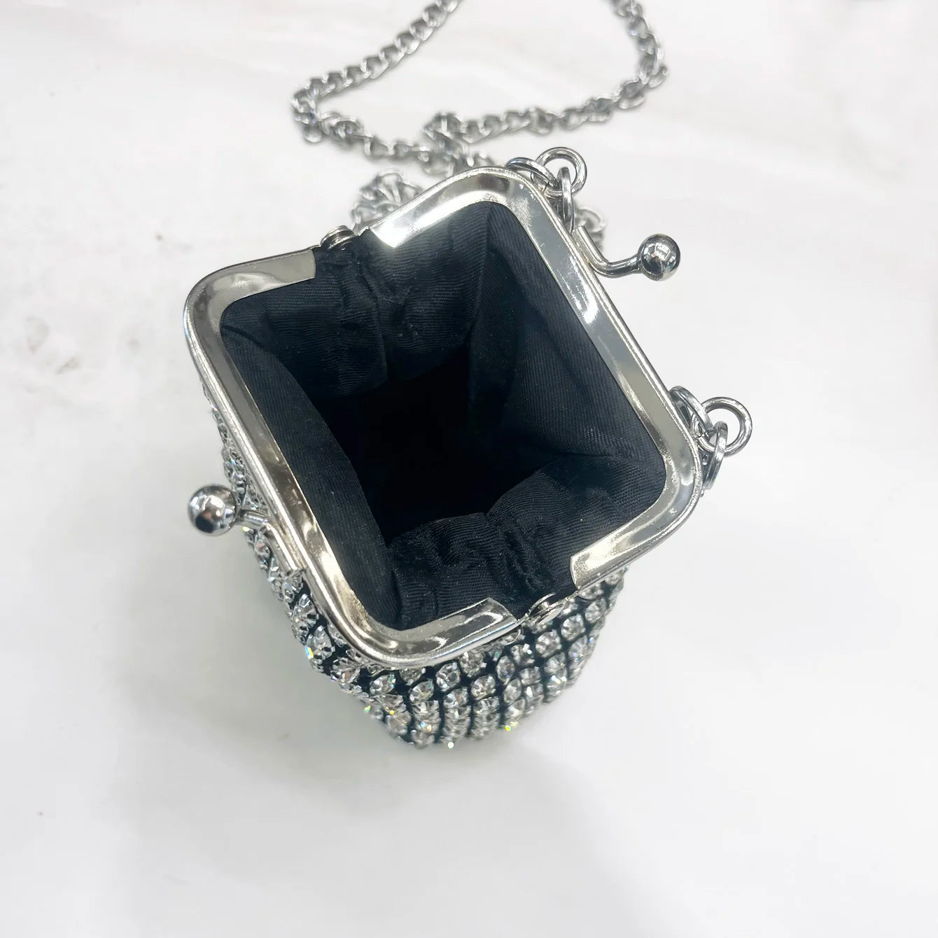Mini Small Bag Shiny Rhinestone Coin Purse Short Chain Coin Bag handmade Small Card Bag handmade Woman's purse handmade bag