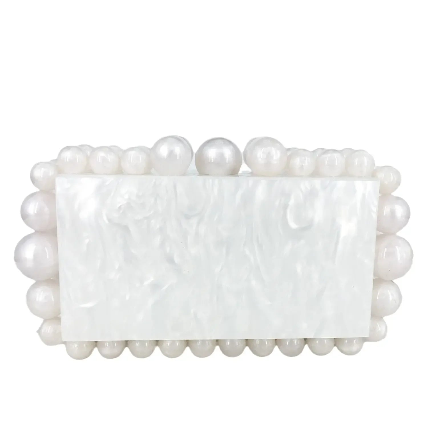 Boutique De FGG Women Acrylic Box Clutch Beaded Evening Handbags Casual Clutches Purse Chain Shoulder Bags Crossbody Bag