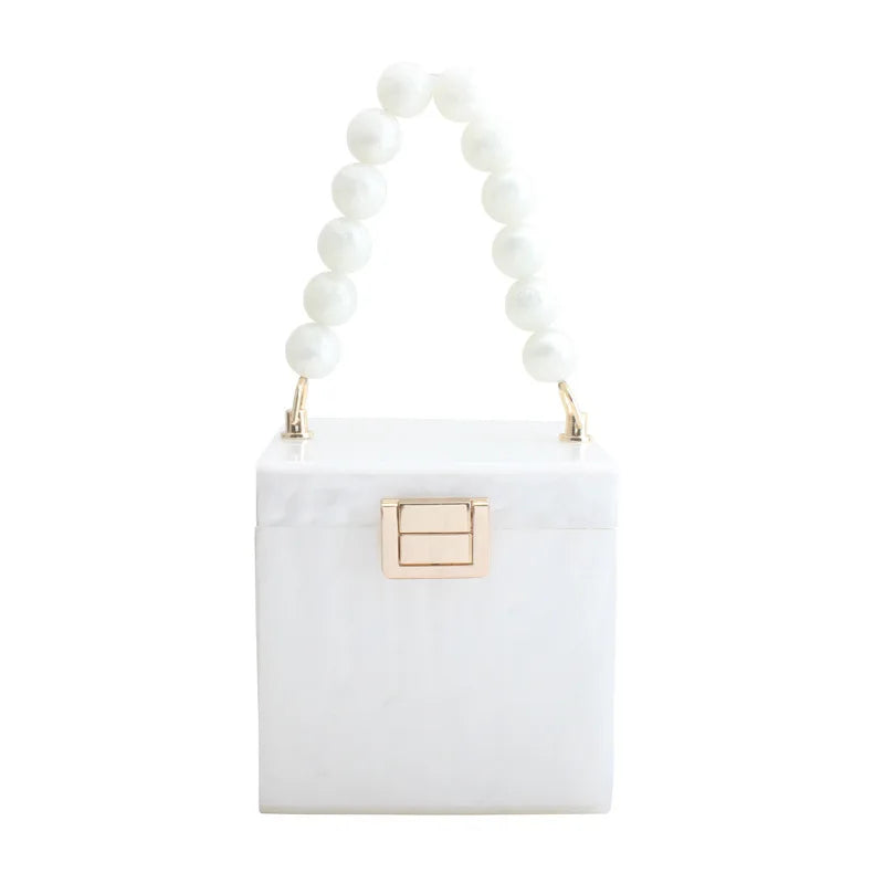2025 summer new fashion personalized acrylic handbag small square bag dinner bag women's bag