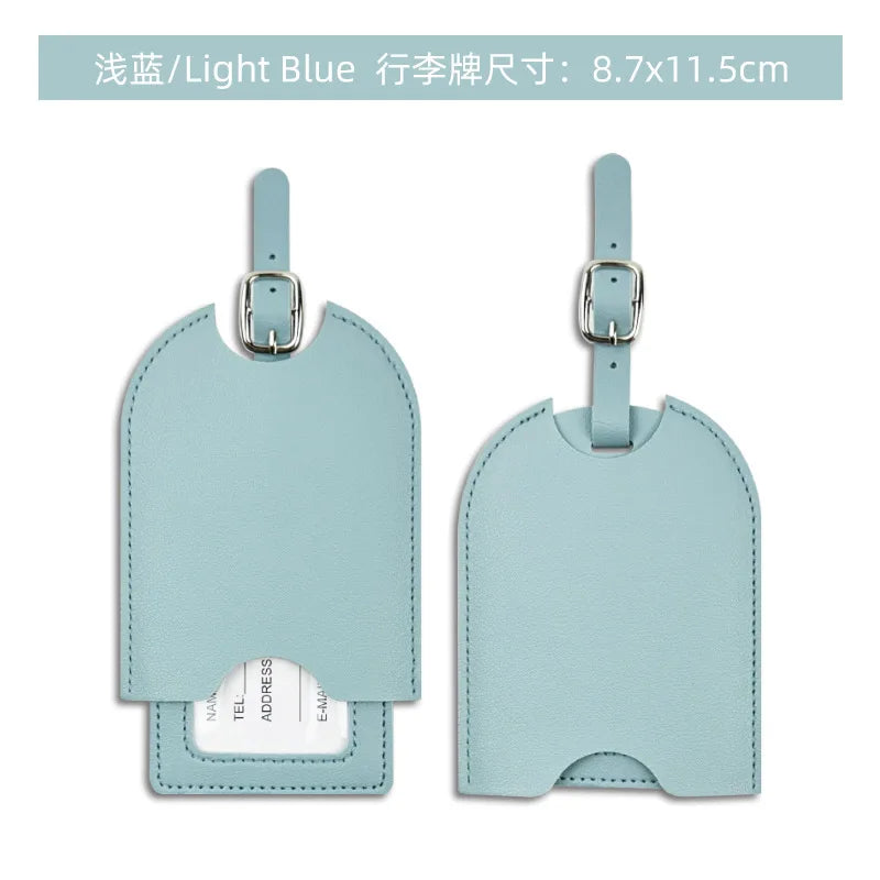 1PC PU Leather Luggage Tag Women Men Fashion Travel Accessories Suitcase Tags Name ID Address Lable Bag Tags for Luggage