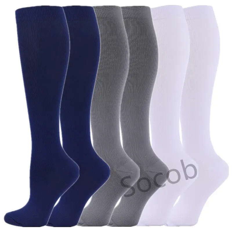 6/7 Pairs Compression Socks Varicose Diabetes Sock Running Cycling Hiking Touring Bicycle Marathon Outdoor Rugby Edema Long Tube