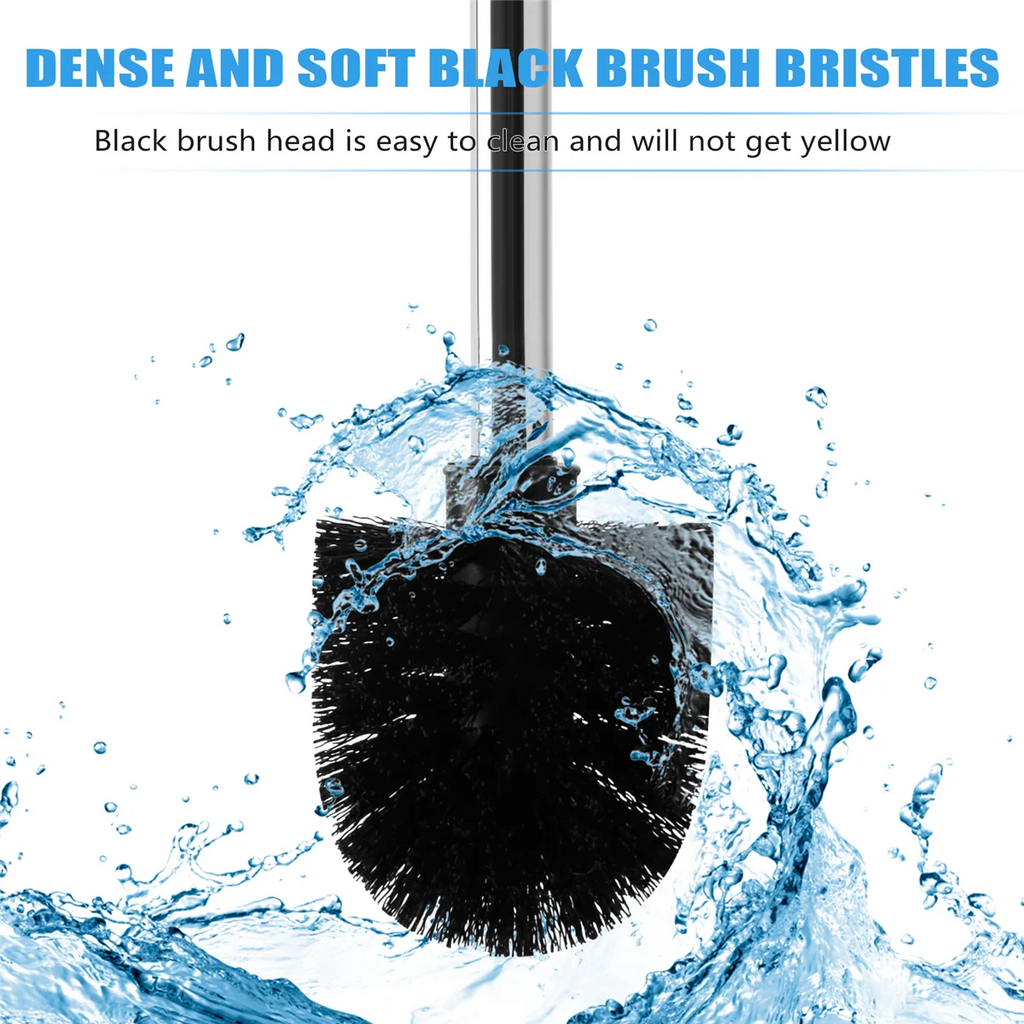 A64E Replacement Stainless Steel WC Bathroom Cleaning Toilet Brush Black Head