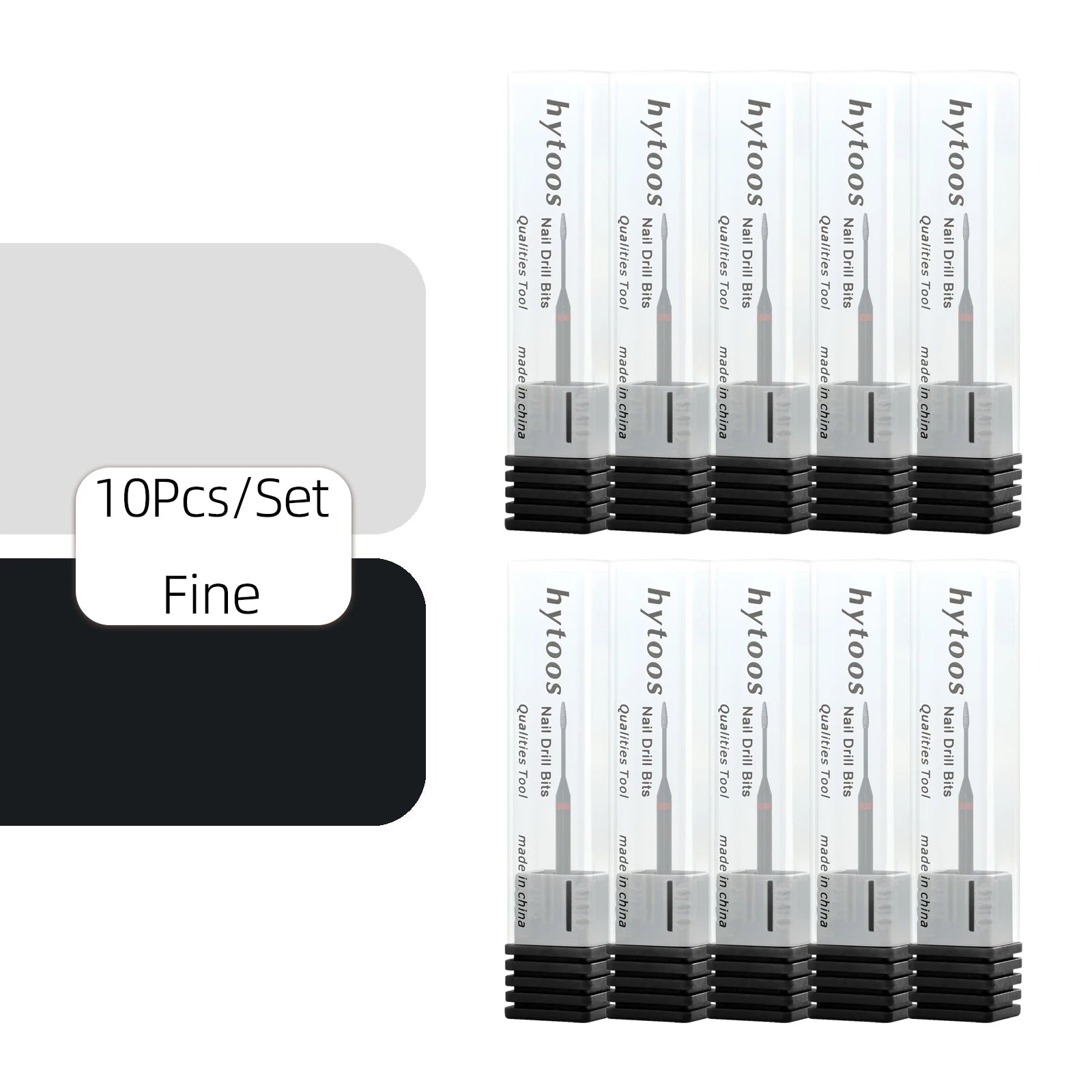 HYTOOS 1mm Mini Cone Cuticle Clean Nail Drill Bit, Black Russian Diamond Nail Bits Nail Cleaner Accessories for Dead Skin