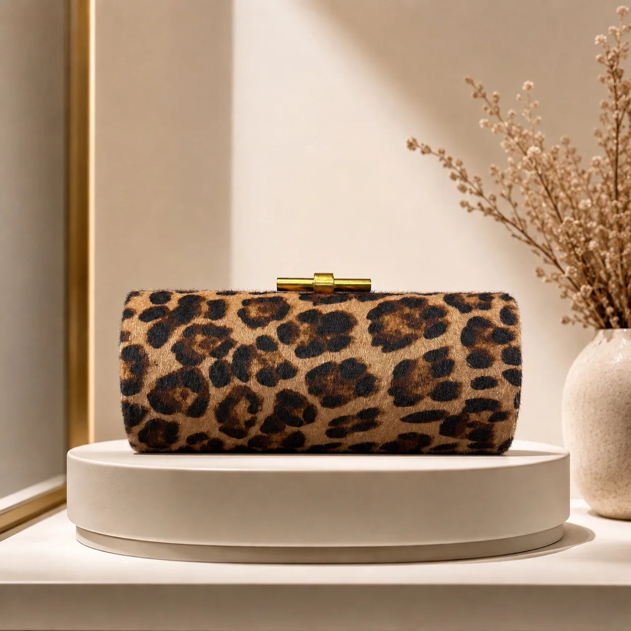 Exotic Leopard Print Velvet Clutch Bag Shoulder Crossbody for Evening Party Women's Fashion Handbag Chain Element Stylish