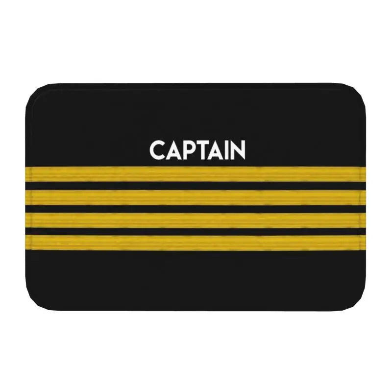 Pilot Captain Stripes Front Door Mat Anti-Slip Outdoor Quick Dry Aviation Airplane Doormat Floor Bath Entrance Rug Carpet