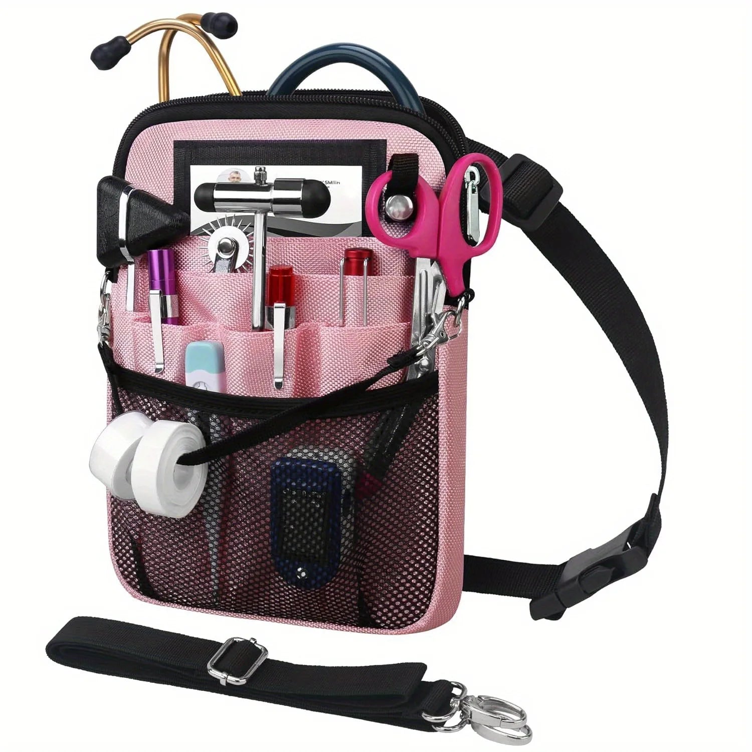 Oxford Fabric Nurse Crossbody Bag Portable Medical Waist Pack for Doctors Multi-Pocket Healthcare Organizer