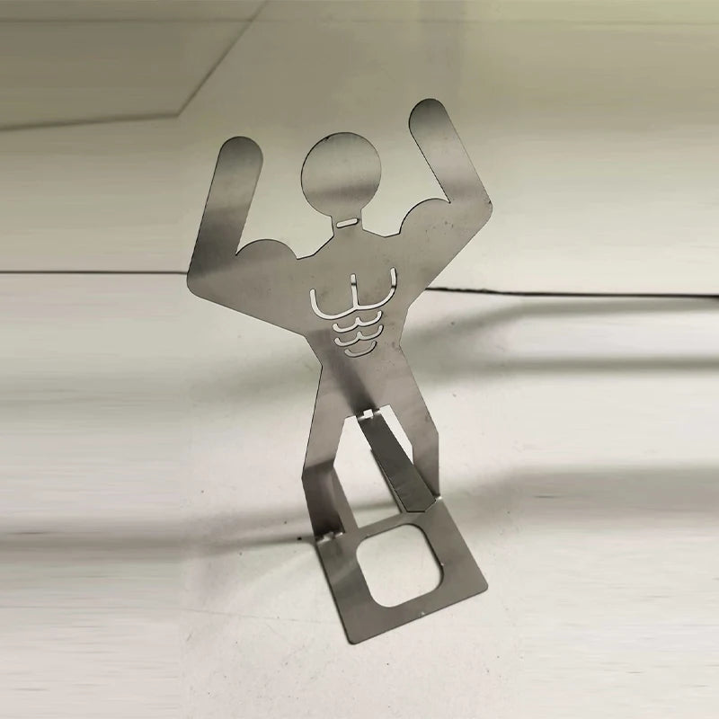 Fun Sausage Grill BBQ 304 Stainless Steel Barbecue Label Hot Dog Grill Outdoor Camping Picnic Grill Muscle Man Sausage Holder