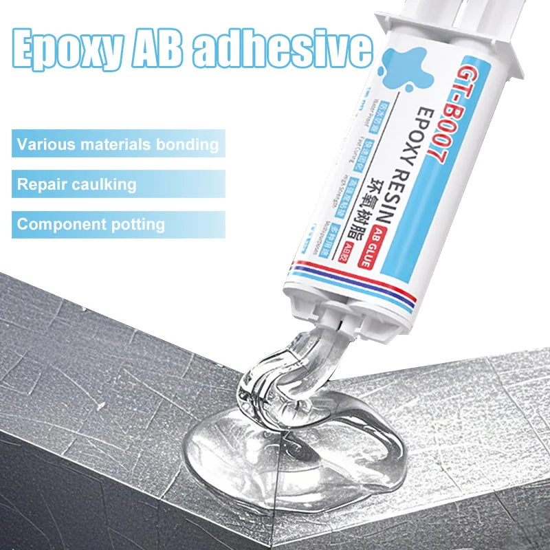 QuickDry Transparent Casting Glue High Strength Epoxy AB Adhesive Waterproof Gel for Metal and Plastic Repair 50ml/pc