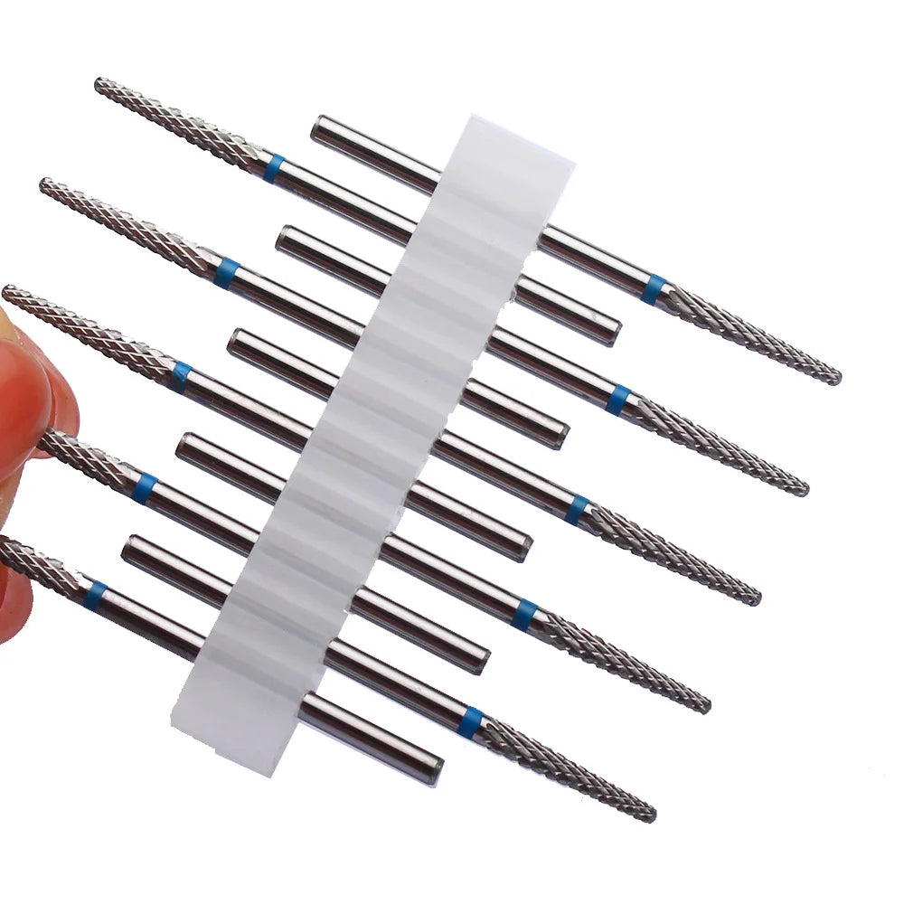 10pc Carbide Manicure Drills Nail Drill Bits Set Milling Cutters Kits Gel Polish Remover Files Electric Burr Tools Accesstries