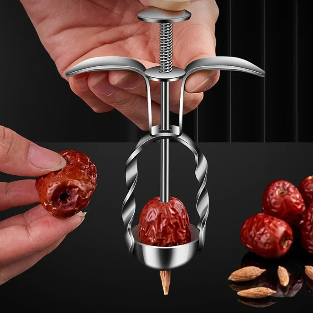 Hot Stainless Steel Cherry Olive Pitter Red Dates Jujube Core Remover Tools Multipurpose Fruit Corer Pit Kitchen Gadget Tools