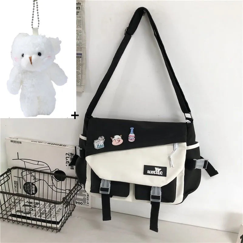 Nylon Handbags Shoulder Bag Large Capacity Crossbody Bags for Teenager Girls Men Harajuku Messenger Bag Student School Bags Sac