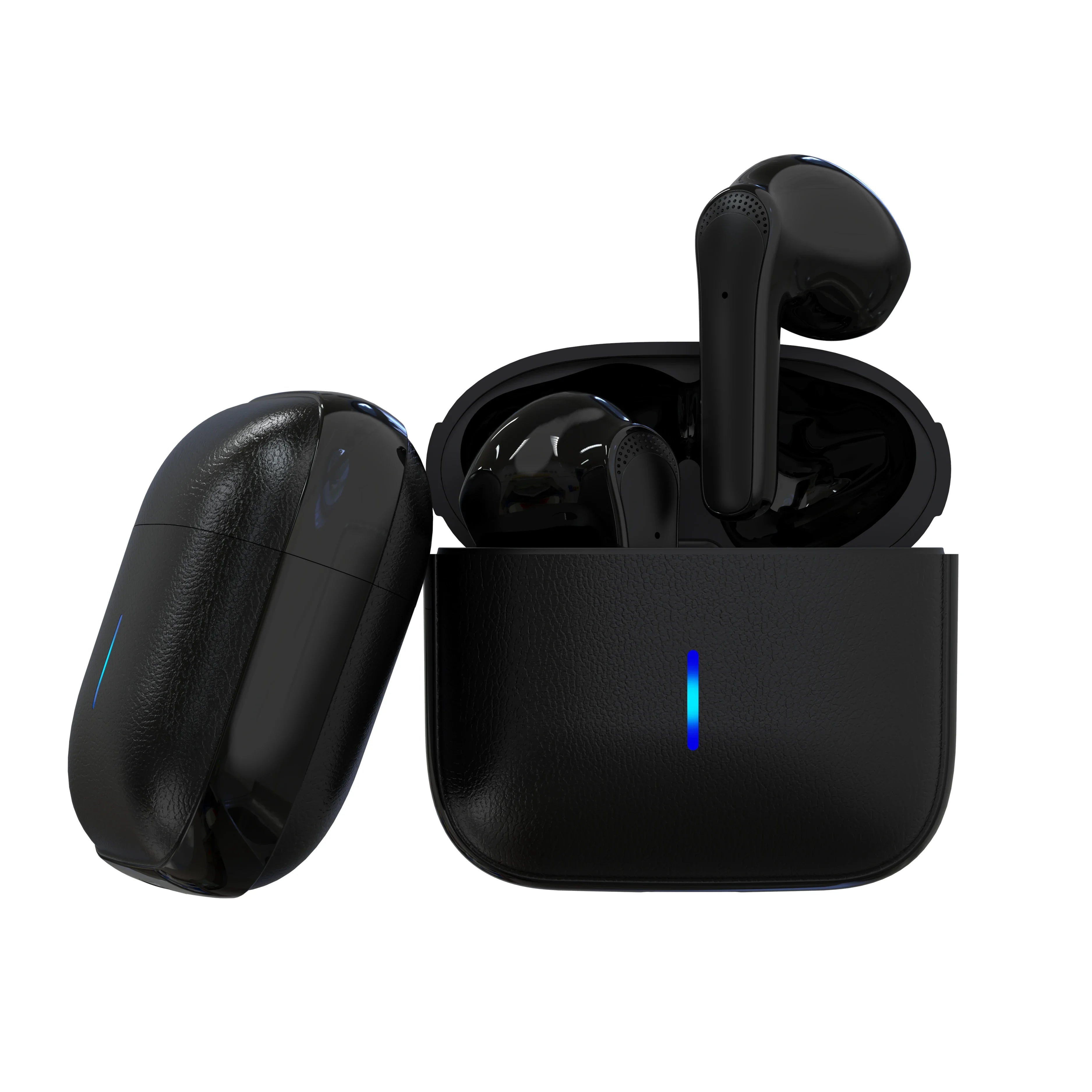 JS59 Wireless Earphones Bluetooth Headphones  5.3 Leather Texture Portable Compact Semi-In-Ear Stylish Audio Accessory