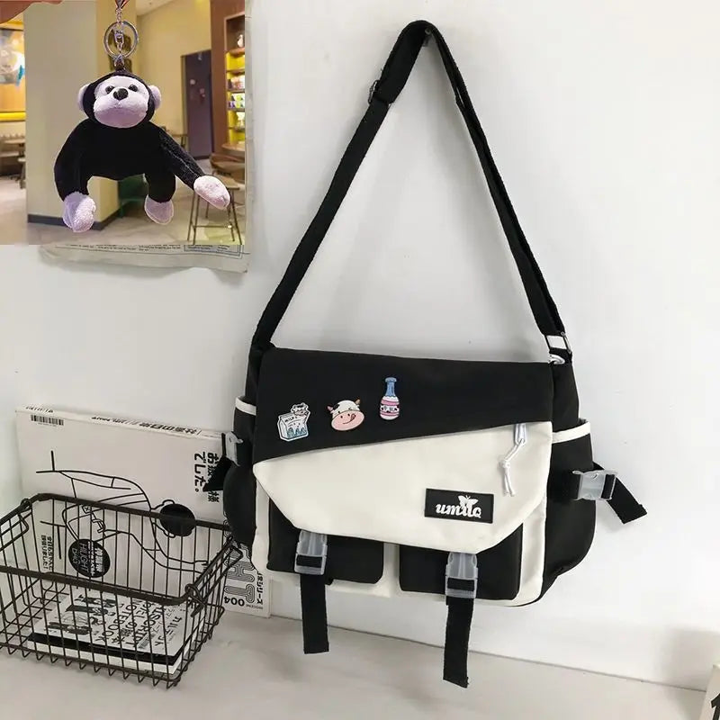 Nylon Handbags Shoulder Bag Large Capacity Crossbody Bags for Teenager Girls Men Harajuku Messenger Bag Student School Bags Sac
