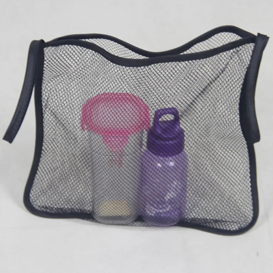 Baby Stroller Mesh Bag Black Perspective Mesh Organizer Hanging Bag Portable Bottle Snack Storage Bag Stroller Accessories