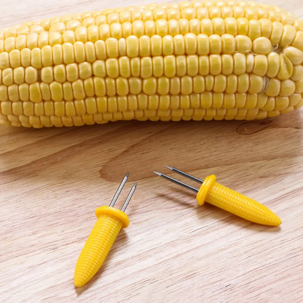 5/10/20Pcs Corn Holders BBQ Stainless Steel Fruit Double Corn Forks Anti Scalding Corn Outdoor Camping Barbecue Tool Accessories