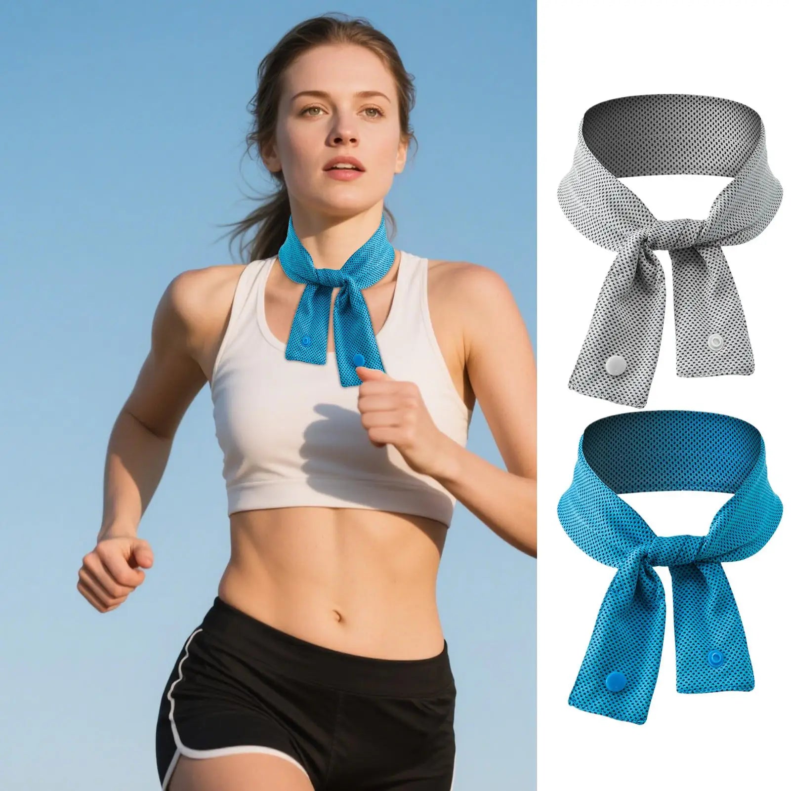 Cooling Ice Scarf Ice Scarf with A Natural Cool Feeling Sweat-wiping Towel Outdoor Ice Belt Sports Headscarf Cooling Cold Towel