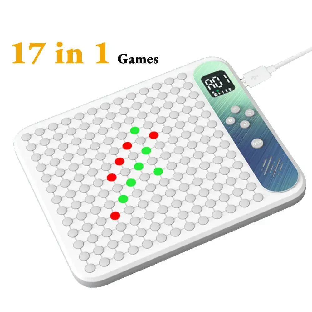 17 in 1 Multifunctional Smart Board Game Electronic Chess Backgammon Go Tic-Tac-Toe Whack-a-Mole Combe for Kids Educational Toy
