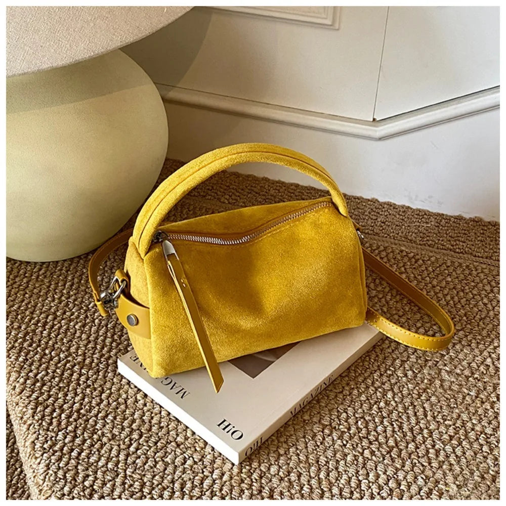 Luxury Mini Size Shoulder Bag Frosted Surface PU Leather Pillow Bag Matte Suede Women's Handbag Daily Use