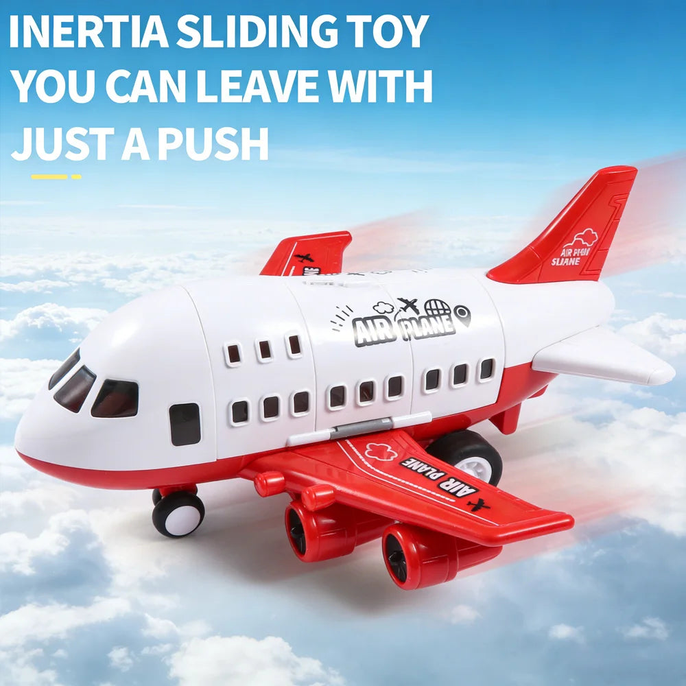 Hot Sale Large Inertial Plane Toy Set with 6 Mini Cars - Perfect Gift for Kids on Christmas/Children's Day