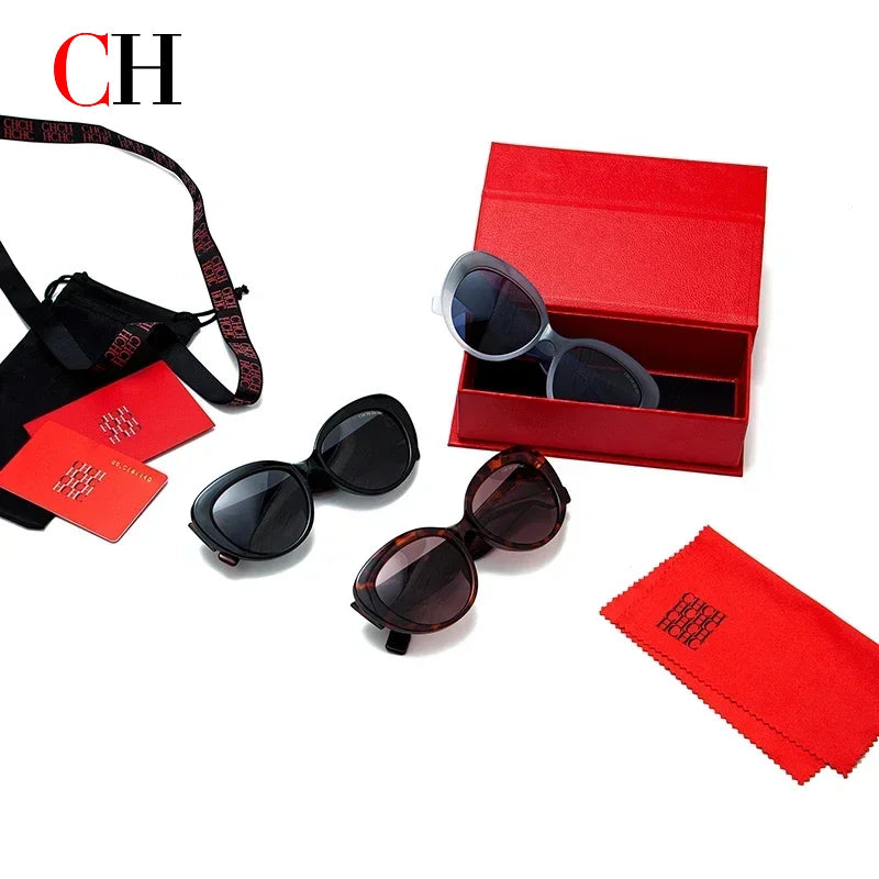 CH Fashion Style Women's Trendy Sunglasses  Multifunctional Sunscreen UV Protection Eyewear Unique Classic Brand Beach Sun Glas