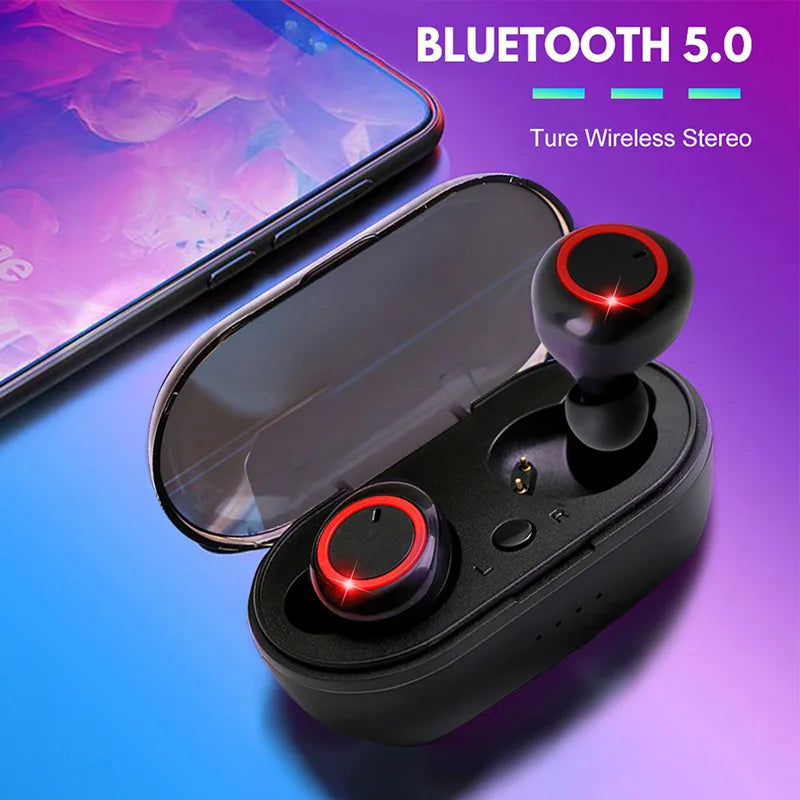 Y50 bluetooth earphone 5.0 TWS Wireless Headphons earphones Earbuds Stereo Gaming Headset With Charging Box for phone