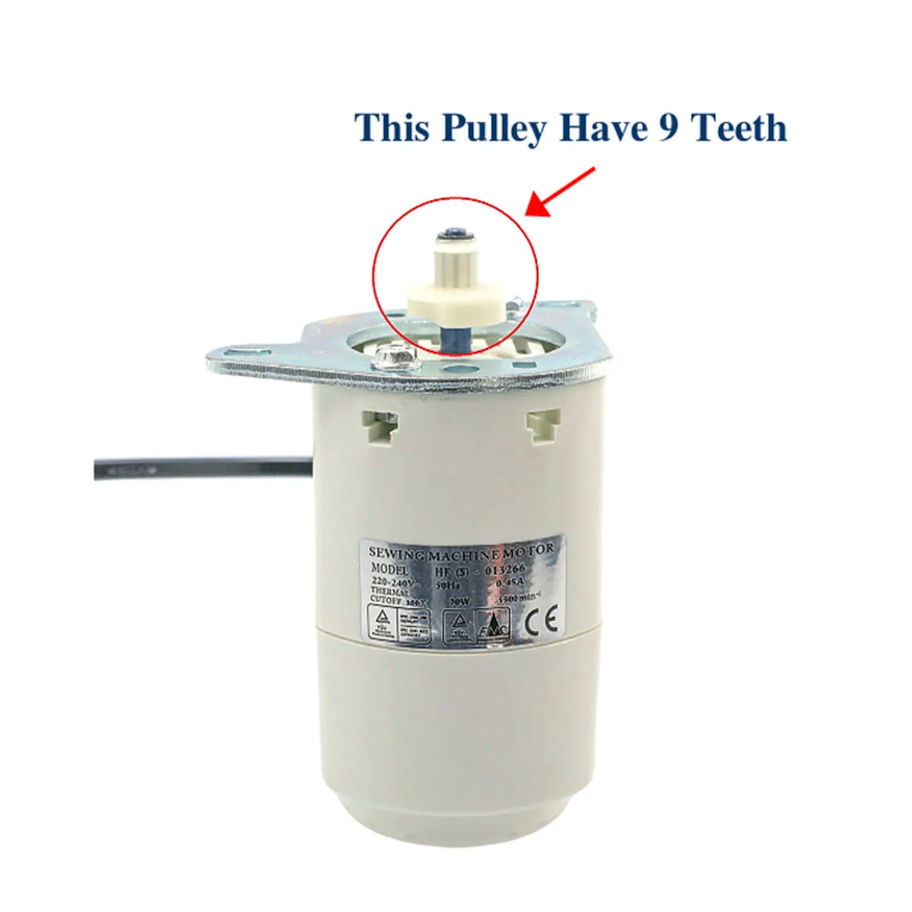Motor For Home Sewing Machines 70W, 220V,  9-Teeth Pulley